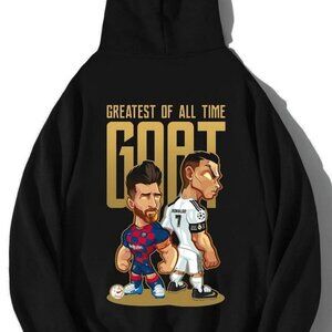BRZ COLLECTION Messi and Ronaldo Goat Unisex Oversize Hoodie